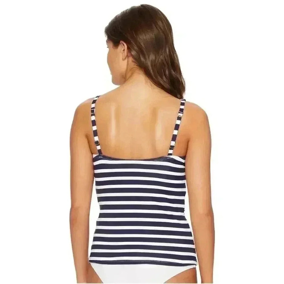 Tommy Bahama Breton Stripe Size XS Tankini Navy White Red Details Swimwear - Picture 2 of 9